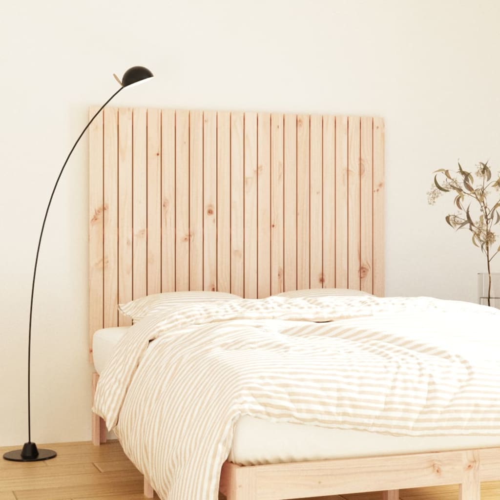 vidaXL Wall Headboard 108x3x110 cm Solid Wood Pine Natural