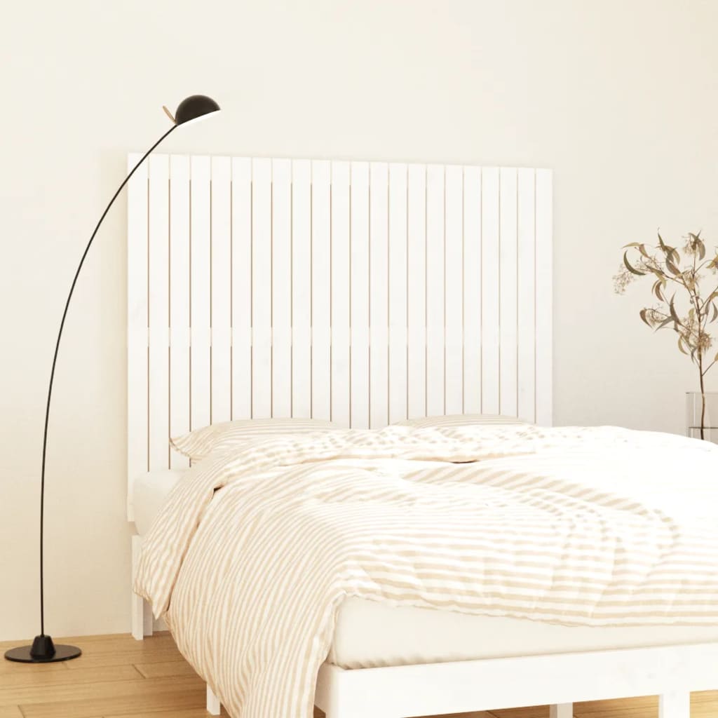 vidaXL Wall Headboard 108x3x110 cm Solid Wood Pine White
