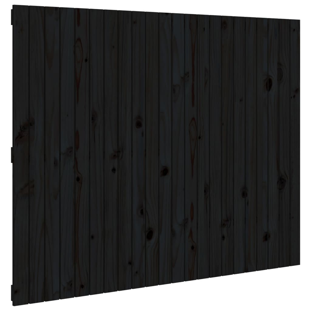 Wall Headboard 108x3x110 cm Solid Wood Pine Length 110 cm Black 140 cm