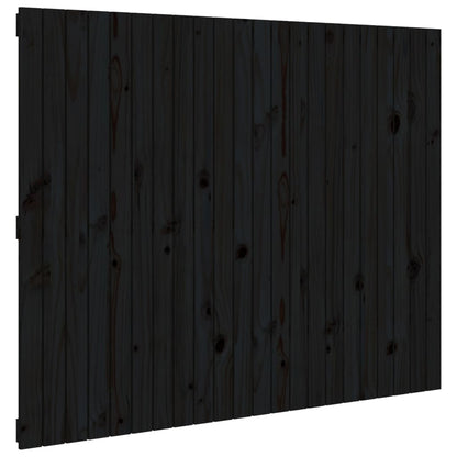 Wall Headboard 108x3x110 cm Solid Wood Pine Length 110 cm Black 140 cm
