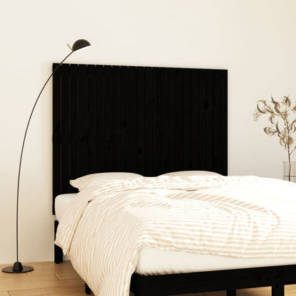 vidaXL Wall Headboard Black 140x3x110 cm Solid Wood Pine 1
