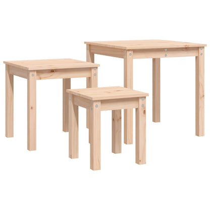 vidaXL Nesting Tables 3 pcs Solid Wood Pine 4
