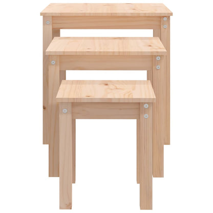 vidaXL Nesting Tables 3 pcs Solid Wood Pine 6