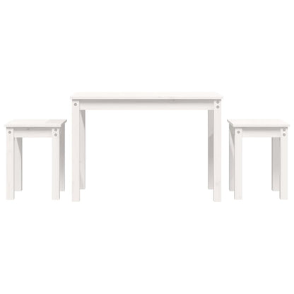 vidaXL Nesting Tables 3 pcs White Solid Wood Pine 2
