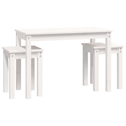 vidaXL Nesting Tables 3 pcs White Solid Wood Pine 5