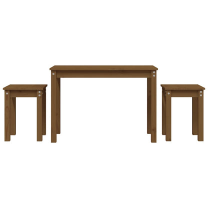 vidaXL Nesting Tables 3 pcs Honey Brown Solid Wood Pine 2