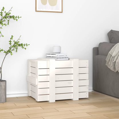 vidaXL Storage Box White 58x40.5x42 cm Solid Wood Pine 3