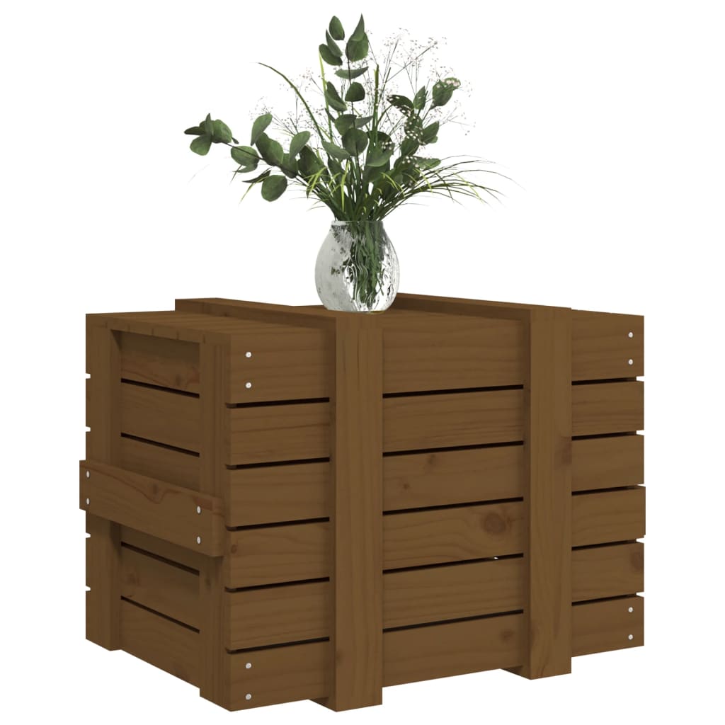 vidaXL Storage Box Honey Brown 58x40.5x42 cm Solid Wood Pine 4