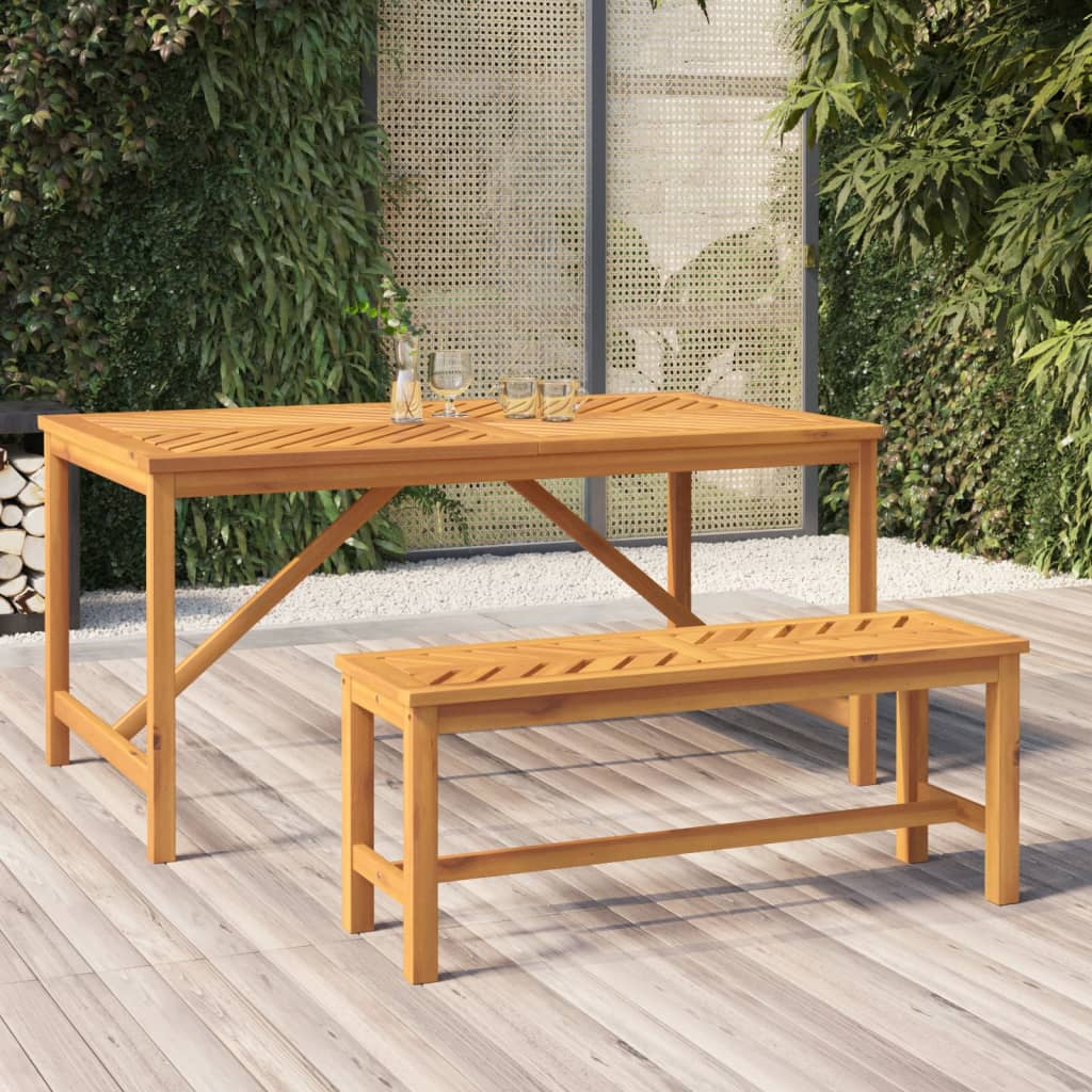 Garden Bench 80 cm Solid Wood Acacia 110 x 35 x 45 cm