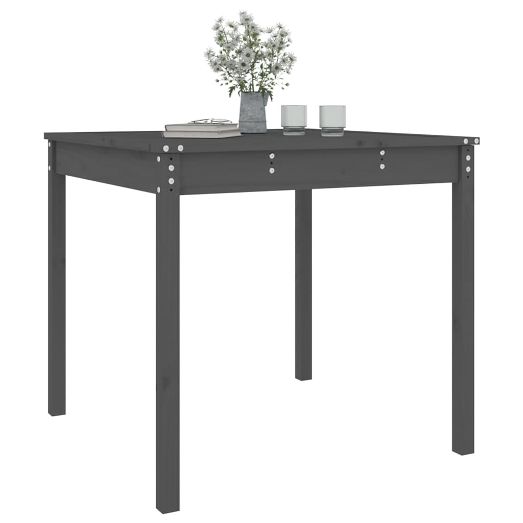 vidaXL Garden Table Grey 82.5x82.5x76 cm Solid Wood Pine 4