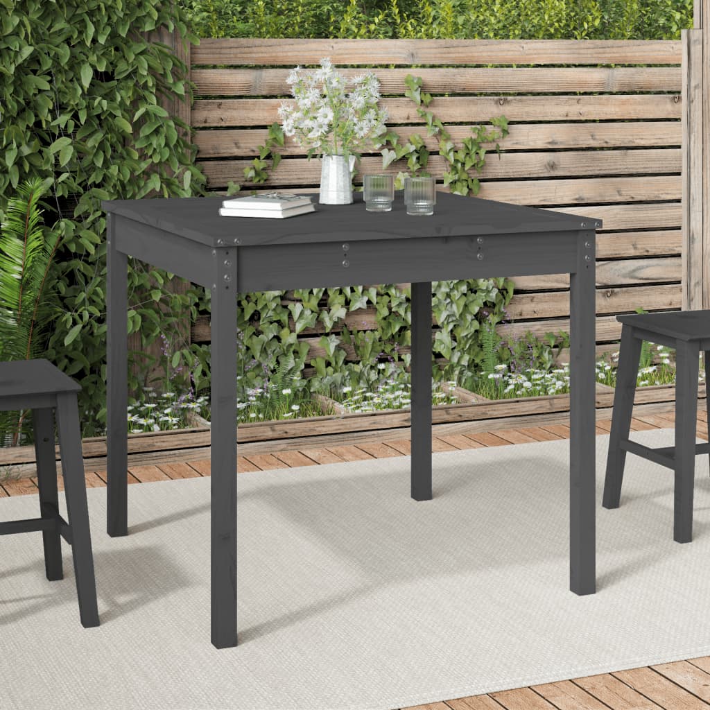 vidaXL Garden Table Grey 82.5x82.5x76 cm Solid Wood Pine 1