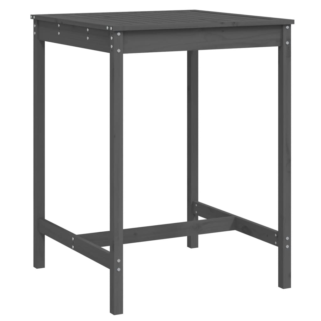 vidaXL Garden Table Grey 82.5x82.5x110 cm Solid Wood Pine 2