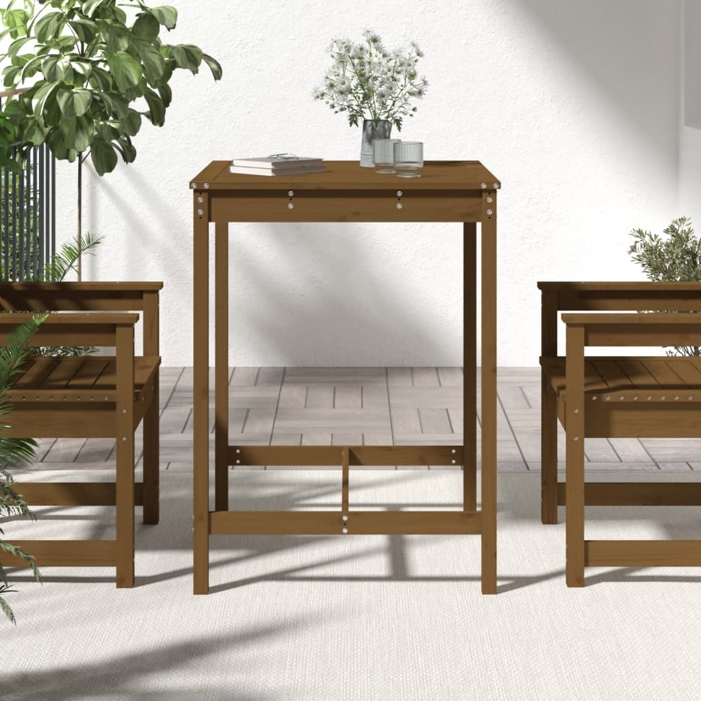 vidaXL Garden Table Honey Brown 82.5x82.5x110 cm Solid Wood Pine 3