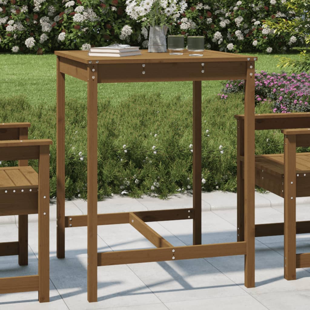 vidaXL Garden Table Honey Brown 82.5x82.5x110 cm Solid Wood Pine 1