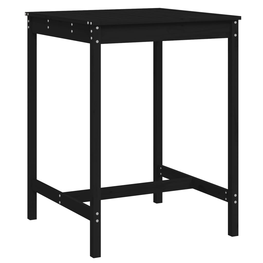 vidaXL Garden Table Black 82.5x82.5x110 cm Solid Wood Pine 2