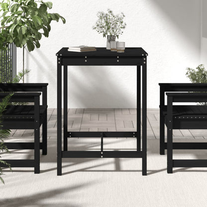 vidaXL Garden Table Black 82.5x82.5x110 cm Solid Wood Pine 3
