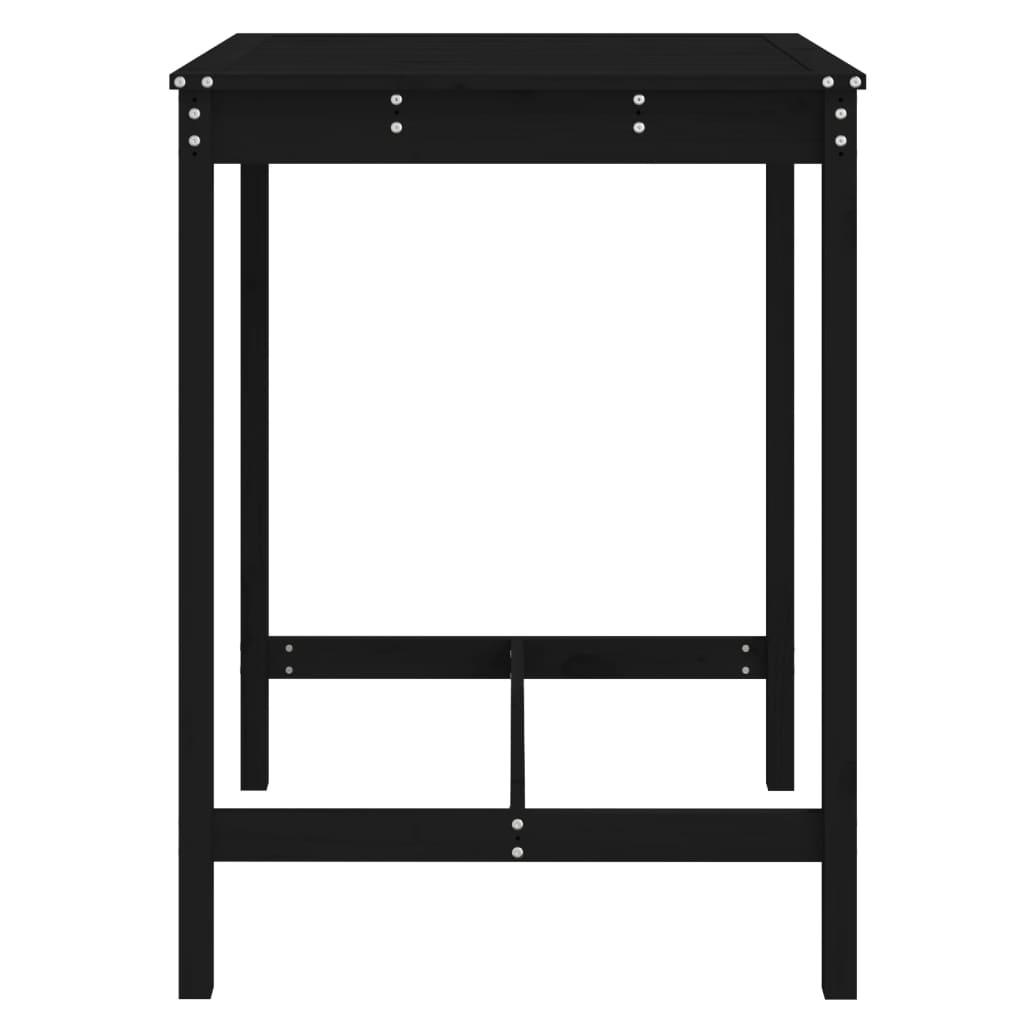 vidaXL Garden Table Black 82.5x82.5x110 cm Solid Wood Pine 5