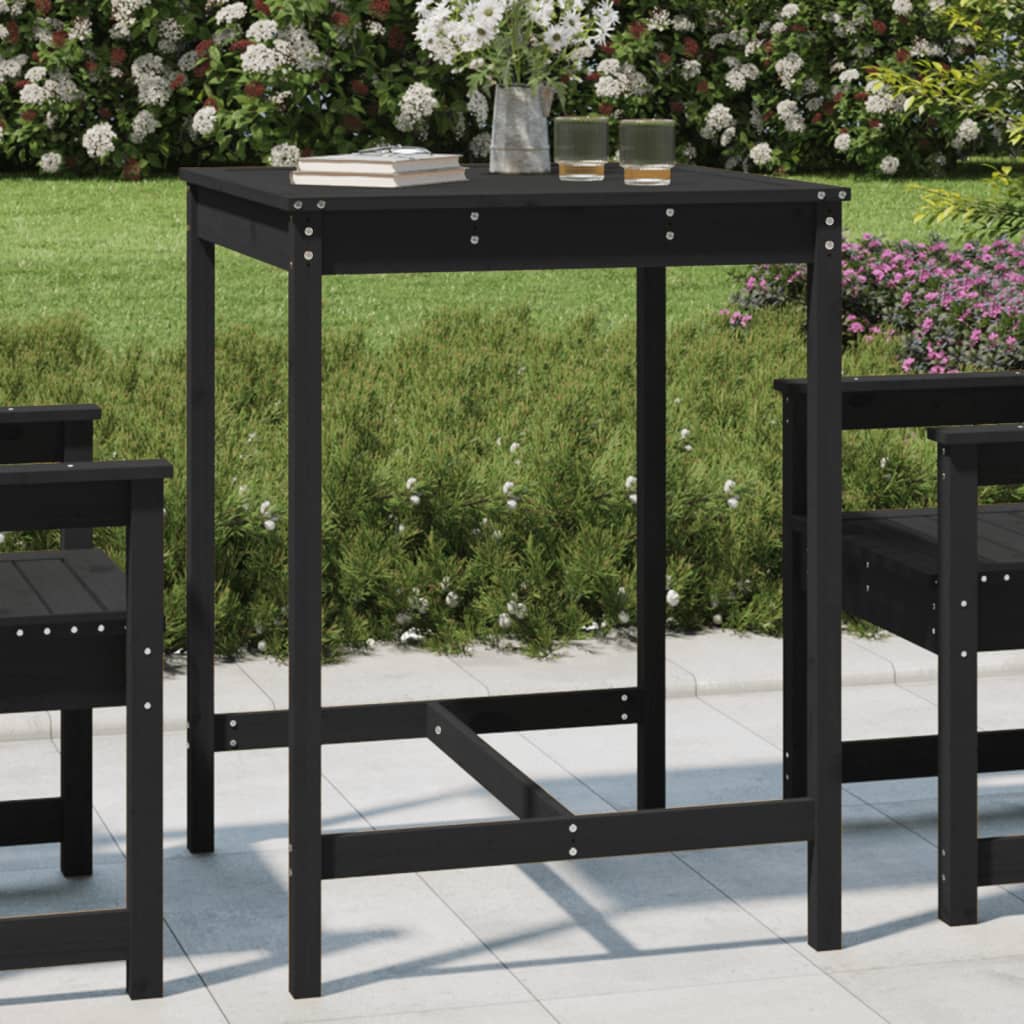 vidaXL Garden Table Black 82.5x82.5x110 cm Solid Wood Pine 1