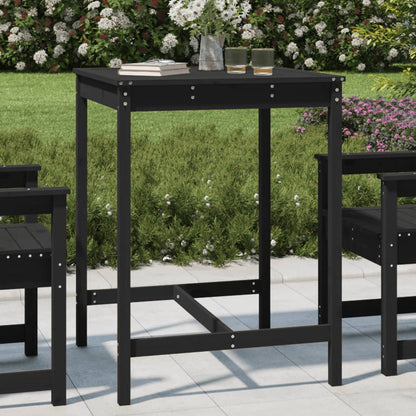 vidaXL Garden Table Black 82.5x82.5x110 cm Solid Wood Pine 1