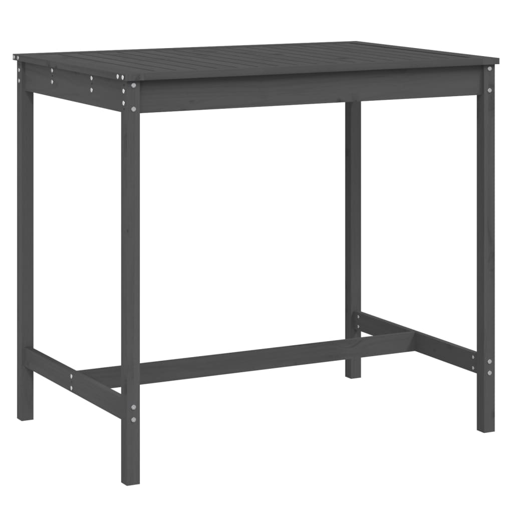 vidaXL Garden Table Grey 121x82.5x110 cm Solid Wood Pine 2