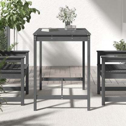 vidaXL Garden Table Grey 121x82.5x110 cm Solid Wood Pine 3