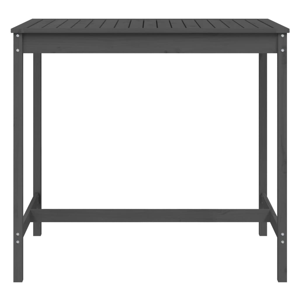 vidaXL Garden Table Grey 121x82.5x110 cm Solid Wood Pine 4