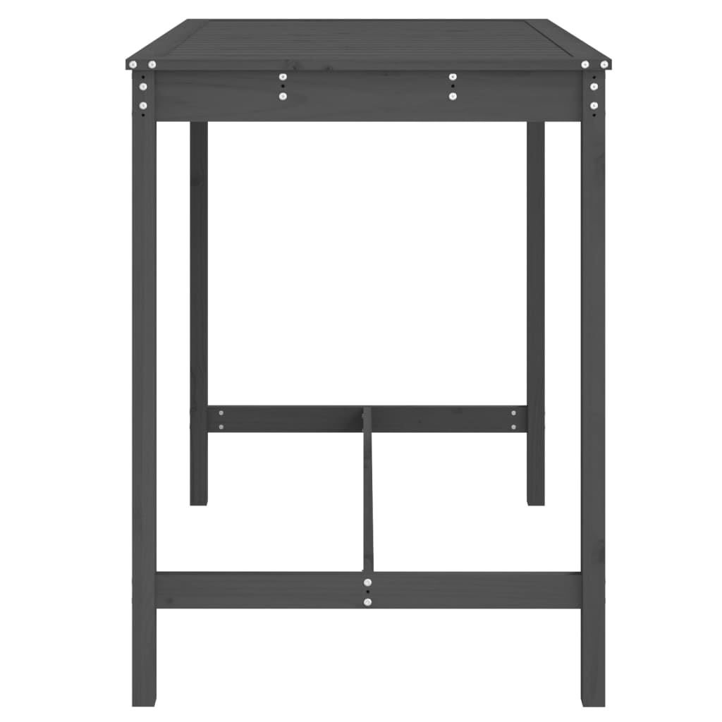 vidaXL Garden Table Grey 121x82.5x110 cm Solid Wood Pine 5