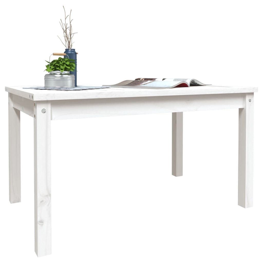 vidaXL Garden Table White 82.5x50.5x45 cm Solid Wood Pine 4