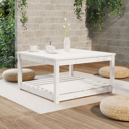 Garden Table 121x82,5x45 cm Solid Wood Pine White pine 82.5 cm