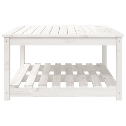 vidaXL Garden Table White 82,5x82,5x45 cm Solid Wood Pine 4