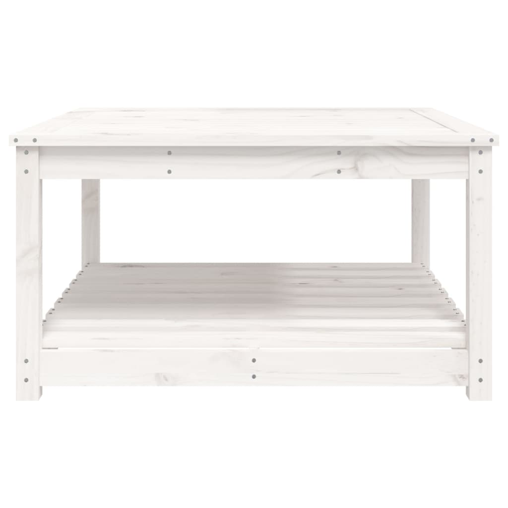 vidaXL Garden Table White 82,5x82,5x45 cm Solid Wood Pine 5