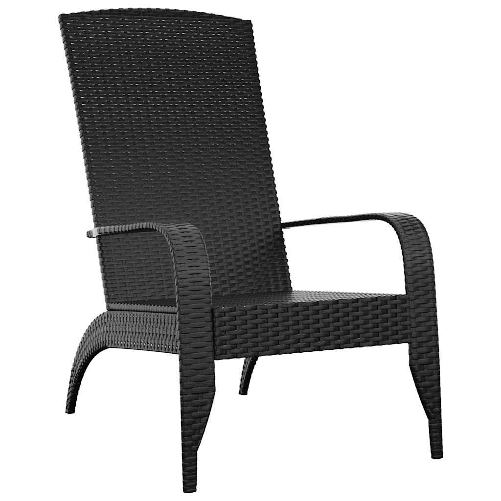 vidaXL Garden Adirondack Chair Black Poly Rattan 2
