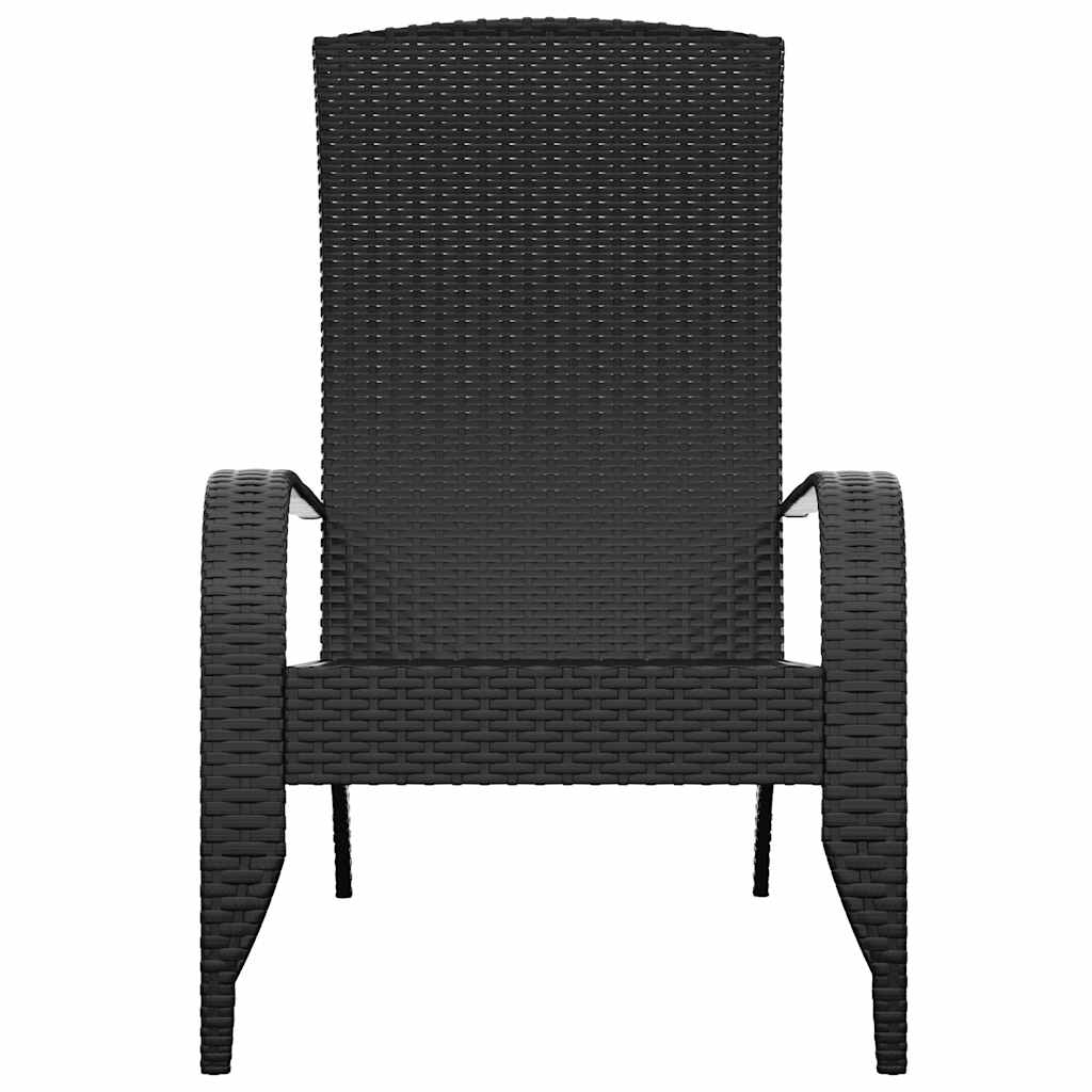 vidaXL Garden Adirondack Chair Black Poly Rattan 3