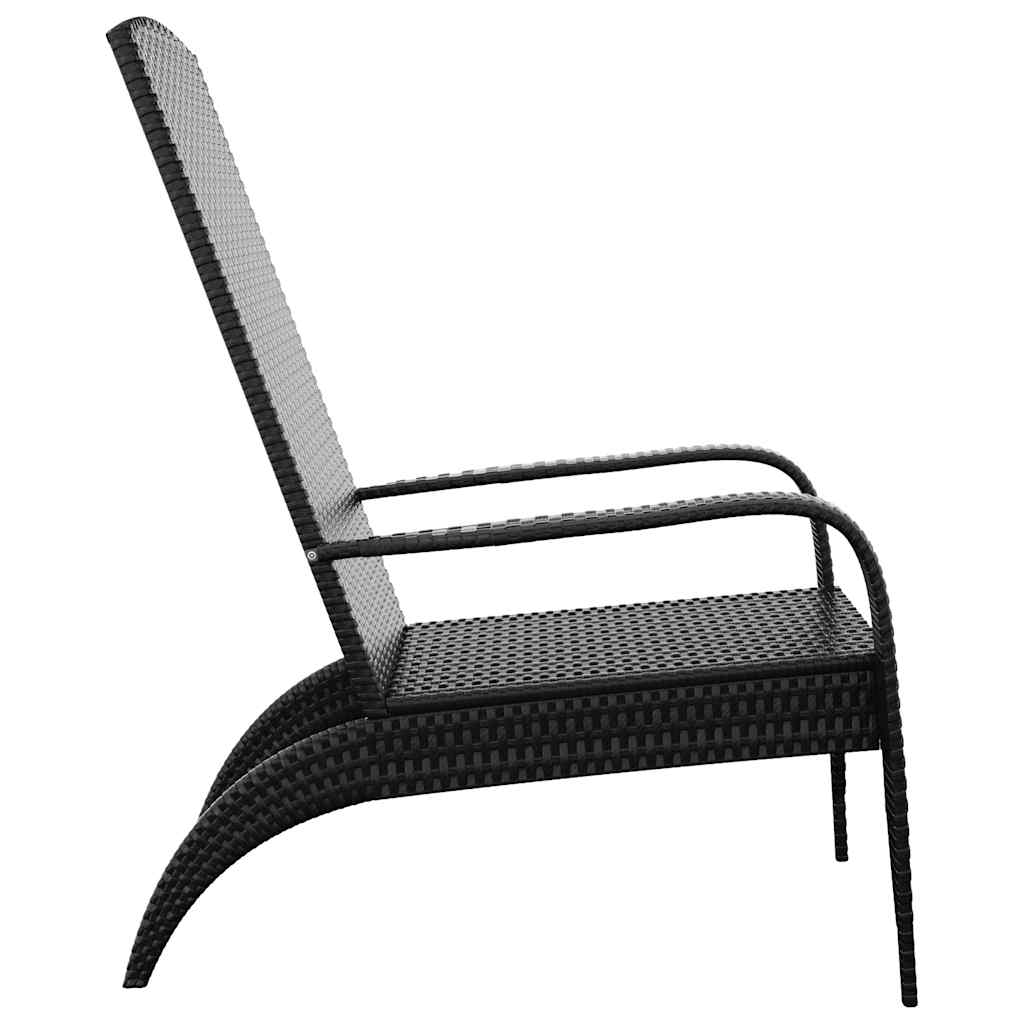 vidaXL Garden Adirondack Chair Black Poly Rattan 4