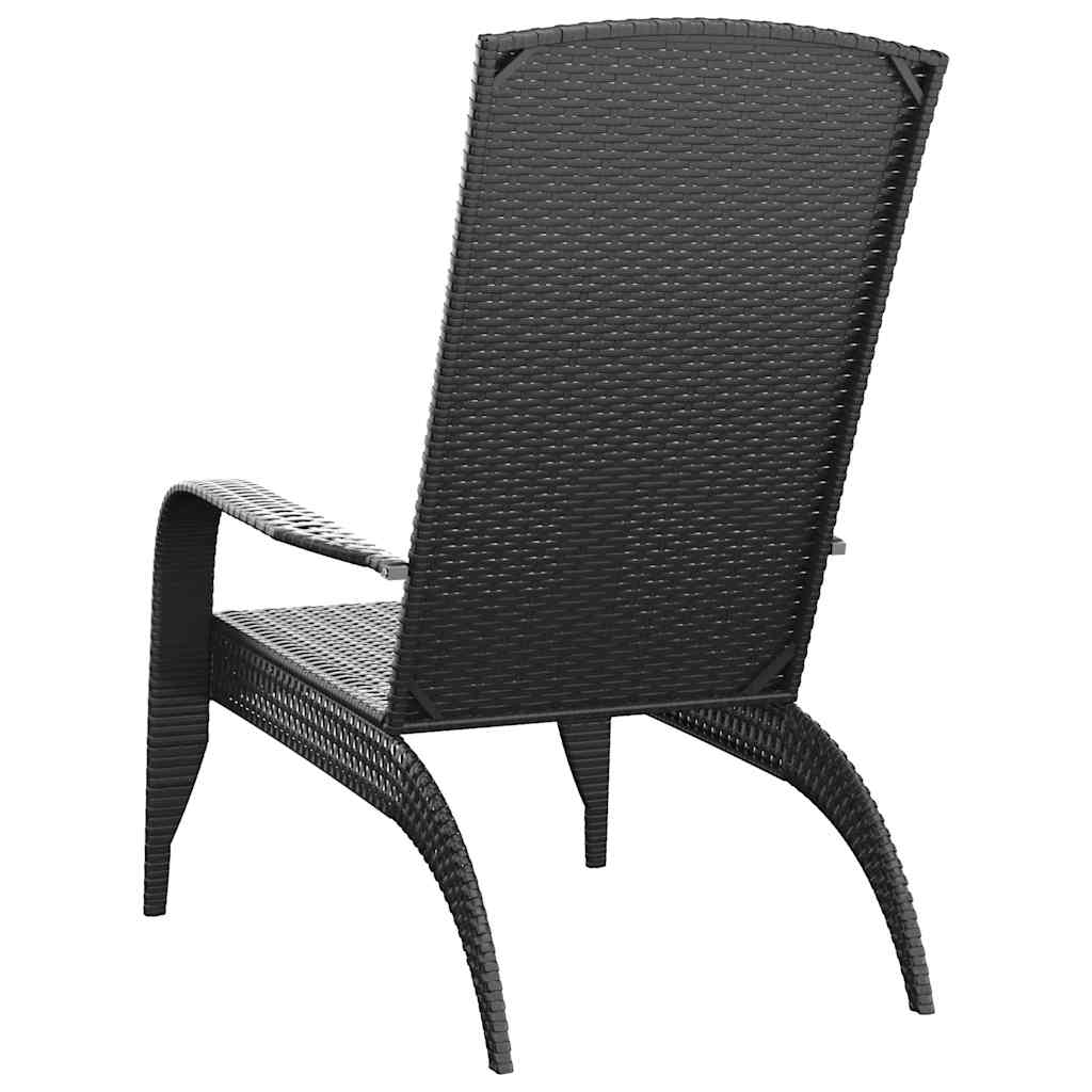 vidaXL Garden Adirondack Chair Black Poly Rattan 5
