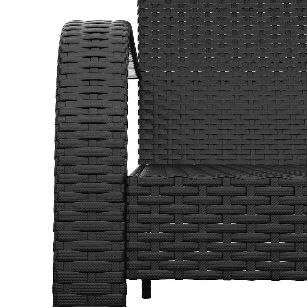 vidaXL Garden Adirondack Chair Black Poly Rattan 6