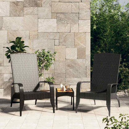 vidaXL Garden Adirondack Chair Black Poly Rattan 1