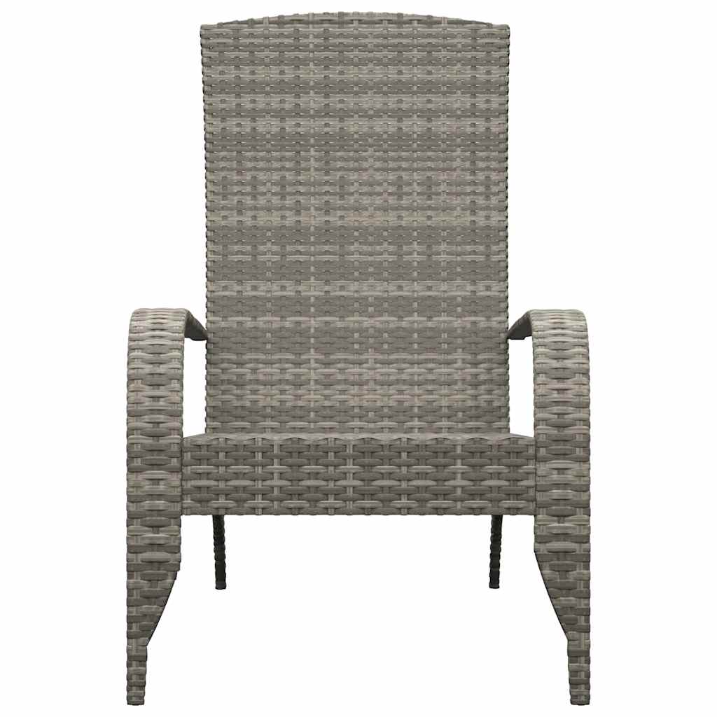 vidaXL Garden Adirondack Chair Grey Poly Rattan 3