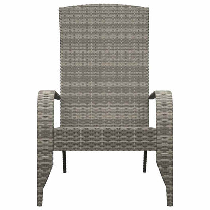 vidaXL Garden Adirondack Chair Grey Poly Rattan 3
