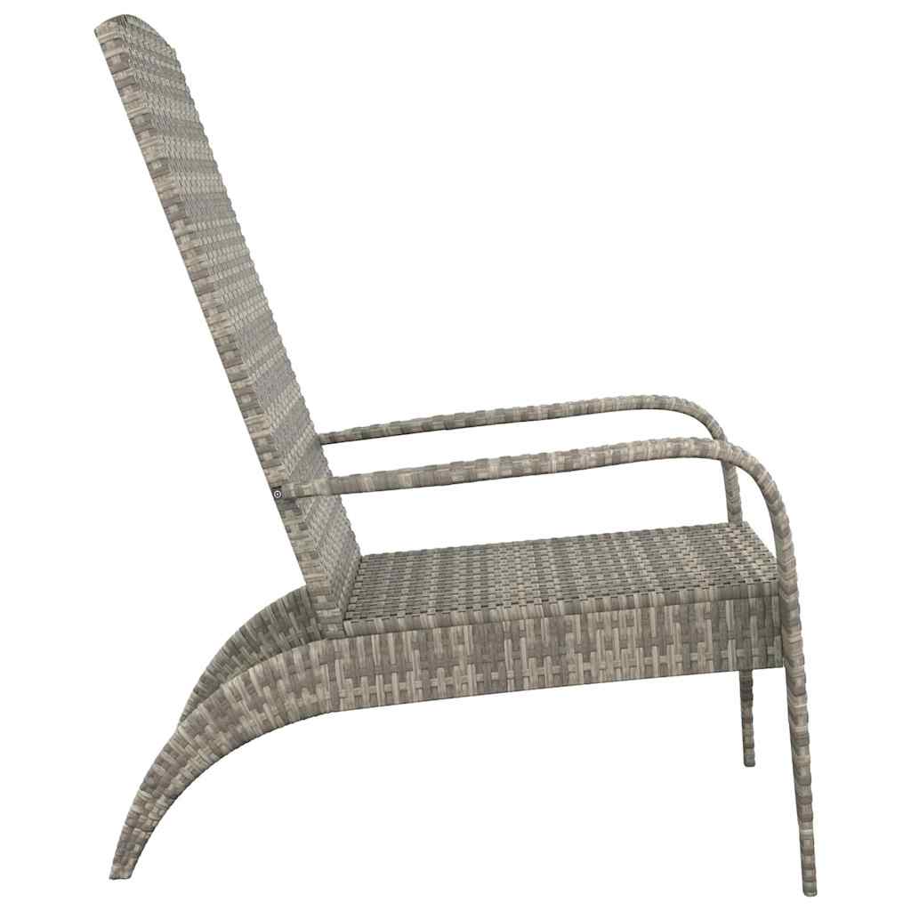 vidaXL Garden Adirondack Chair Grey Poly Rattan 4