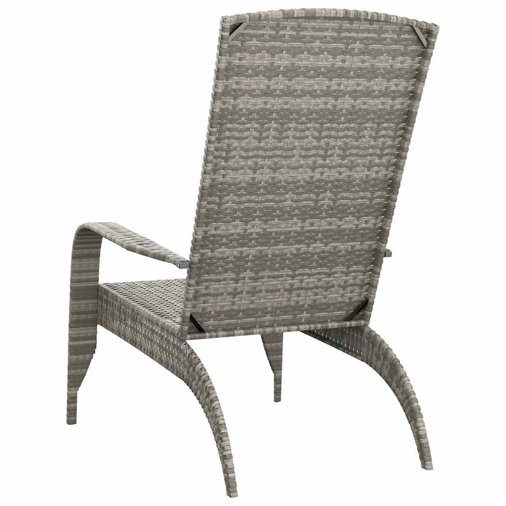 vidaXL Garden Adirondack Chair Grey Poly Rattan 5