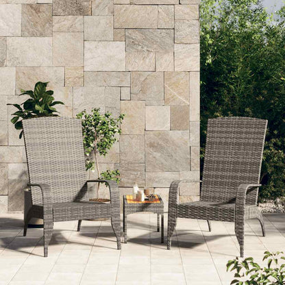 vidaXL Garden Adirondack Chair Grey Poly Rattan 1