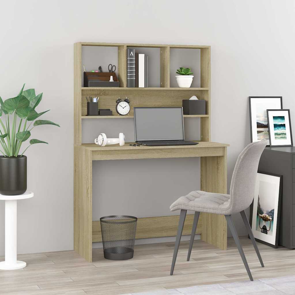 vidaXL Desk | Sonoma oak | Engineered wood | 102x45x148 cm | Desk | Rectangular 1