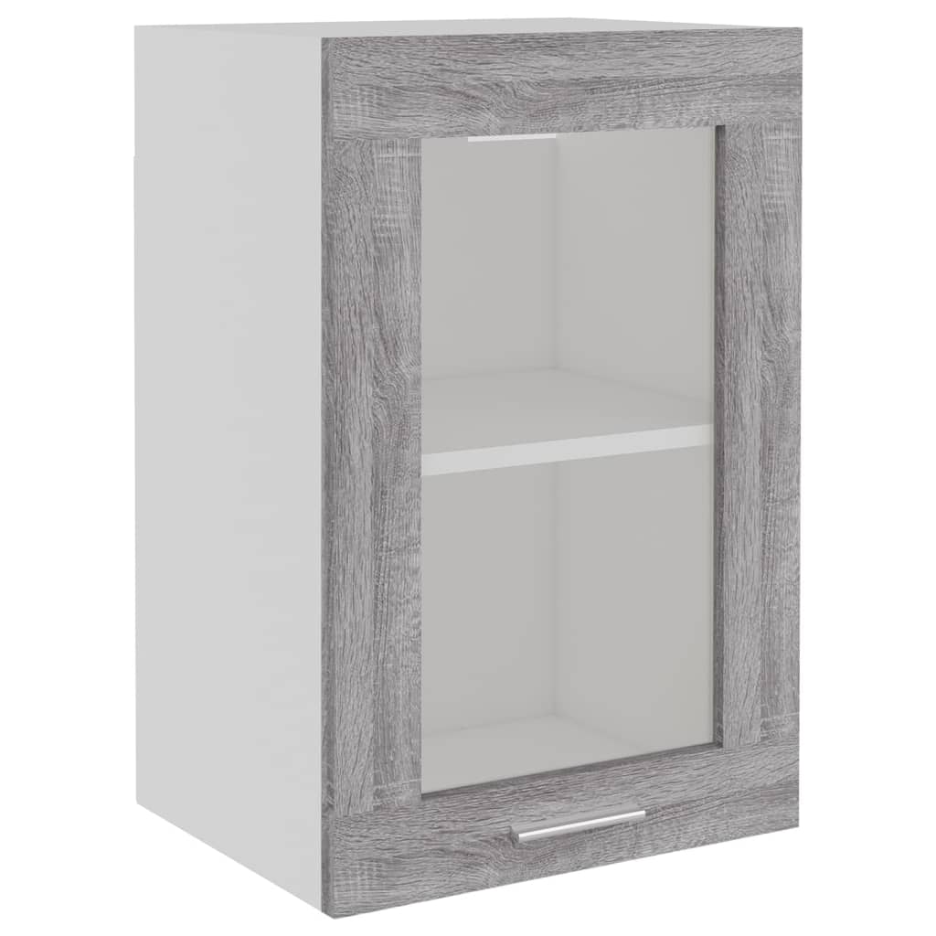 vidaXL Hanging Glass Cabinet Lyon Grey Sonoma 40x31x60 cm Engineered Wood 2