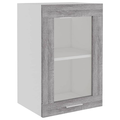 vidaXL Hanging Glass Cabinet Lyon Grey Sonoma 40x31x60 cm Engineered Wood 2