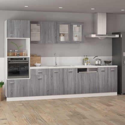 vidaXL Hanging Glass Cabinet Lyon Grey Sonoma 40x31x60 cm Engineered Wood 3