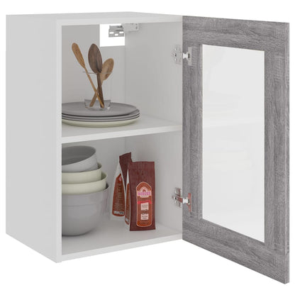 vidaXL Hanging Glass Cabinet Lyon Grey Sonoma 40x31x60 cm Engineered Wood 4