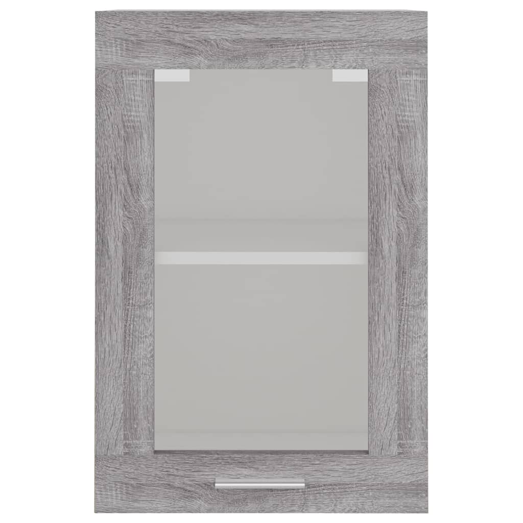 vidaXL Hanging Glass Cabinet Lyon Grey Sonoma 40x31x60 cm Engineered Wood 5