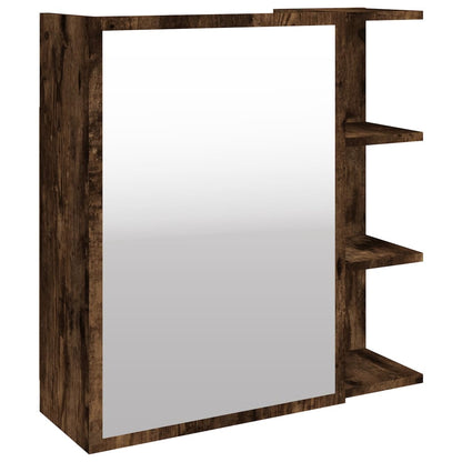 vidaXL Bathroom Mirror Cabinet Smoked Oak 62.5x20.5x64cm Engineered Wood 2