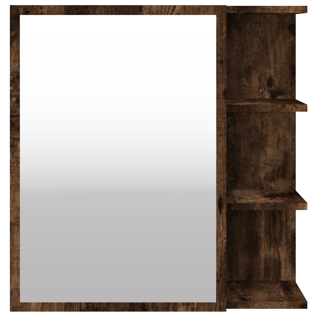 vidaXL Bathroom Mirror Cabinet Smoked Oak 62.5x20.5x64cm Engineered Wood 6